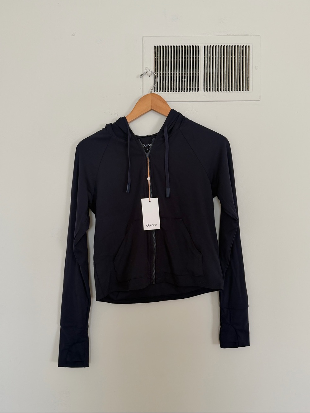 Quince Navy Full Zip Hoodie Size Small NWT
